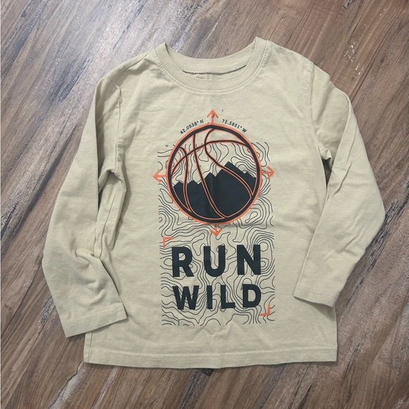 Kids Beige 'Run Wild' Long Sleeve Shirt - Picture 1 of 3
